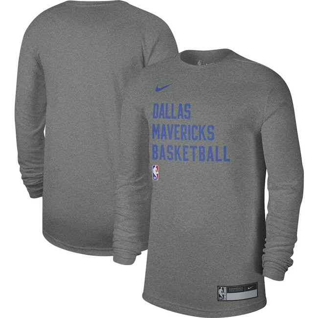 Men's Dallas Mavericks Heather Gray 2023/24 Legend On-Court Practice Long Sleeve T-Shirt